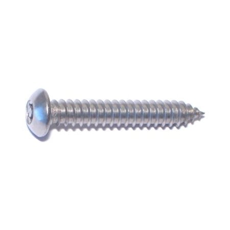 Sheet Metal Screw, #14 X 1-1/2 In, 18-8 Stainless Steel Button Head Torx Drive, 5 PK